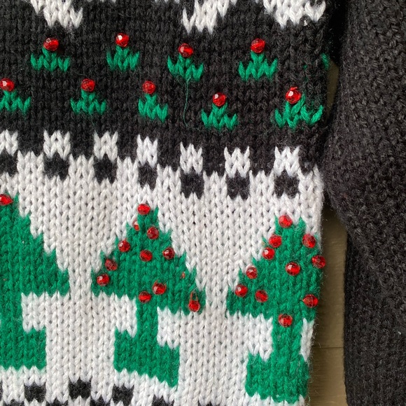Adell Barre Ugly Christmas Sweater Black Acrylic Pullover, 80s - Picture 8 of 13